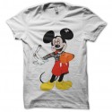 Shirt Mickey Boxeur et fumeur blanc pour homme et femme