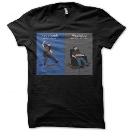 Shirt facebook version reel version noir pour homme et femme