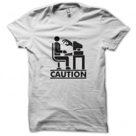 Shirt Caution blanc pour homme et femme
