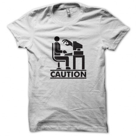 Shirt Caution blanc pour homme et femme
