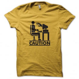 Shirt Caution jaune pour homme et femme