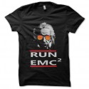 Shirt albert einsten parodie run emc2 noir pour homme et femme