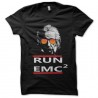 Shirt albert einsten parodie run emc2 noir pour homme et femme