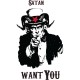 Shirt satan want you blanc pour homme et femme