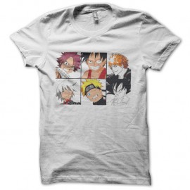 Shirt anime hero blanc pour homme et femme