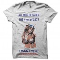 Shirt Milf want you blanc pour homme et femme