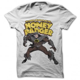 Shirt honey badger blanc pour homme et femme
