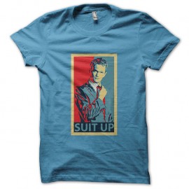 Shirt barney stinson suit up parodie bleu ciel pour homme et femme
