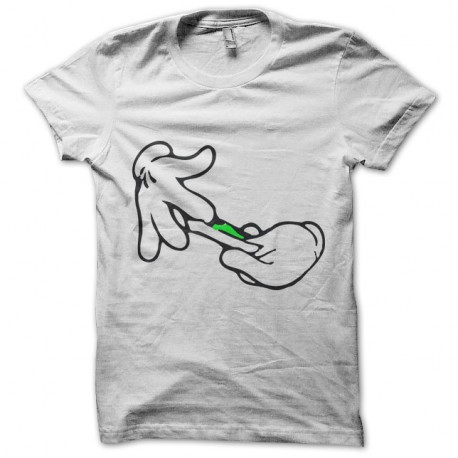 Shirt mains de mickey roulant un join blanc pour homme et femme