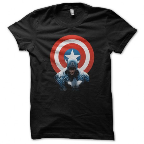 Shirt captain america noir pour homme et femme