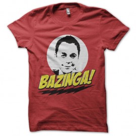 Shirt sheldon cooper bazinga rouge pour homme et femme