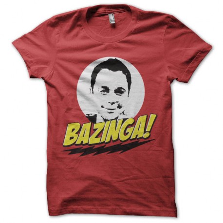 Shirt sheldon cooper bazinga rouge pour homme et femme