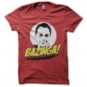 Shirt sheldon cooper bazinga rouge pour homme et femme