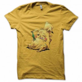 Shirt pikachu raide bourré jaune pour homme et femme