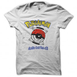 Shirt portalmon blanc pour homme et femme