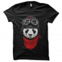 Shirt du panda façon chinois noir pour homme et femme