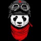 Shirt du panda façon chinois noir pour homme et femme