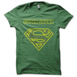Shirt logo superskunk parodie superman vert pour homme et femme