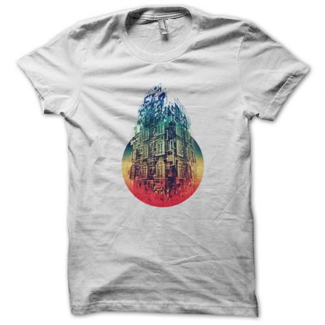 Shirt buiding pop art blanc pour homme et femme