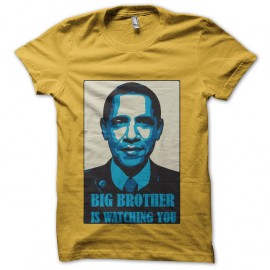 Shirt big brother is watching you obama jaune pour homme et femme