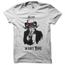 Shirt satan want you blanc pour homme et femme
