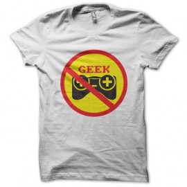 Shirt stop geek blanc pour homme et femme