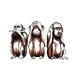 Shirt Three wise monkeys blanc pour homme et femme