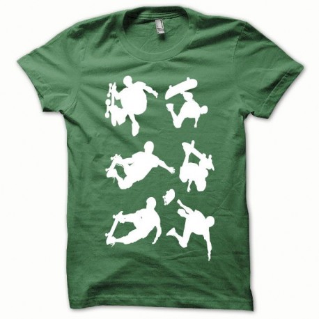 Shirt Skate blanc/vert bouteille pour homme et femme