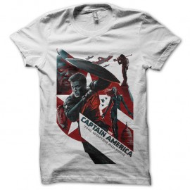 Shirt captain america logo film blanc pour homme et femme