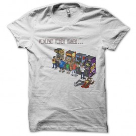Shirt les accrocs du jeu video blanc pour homme et femme