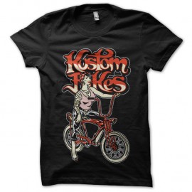 Shirt sexy girl on custom bike noir pour homme et femme