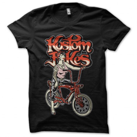 Shirt sexy girl on custom bike noir pour homme et femme