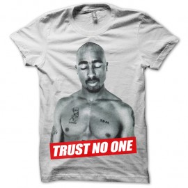 Shirt 2Pac Trust No One Blanc pour homme et femme