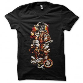Shirt logo son of anarchy personnages en noir pour homme et femme