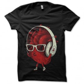 Shirt heartbeat noir pour homme et femme