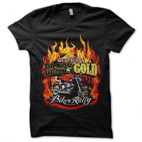 Shirt black gold rally bikers noir pour homme et femme