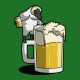 Shirt le mouton accroc a la biere vert pour homme et femme