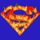 Shirt superman logo enflamme bleu pour homme et femme
