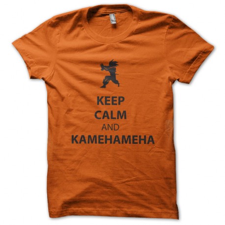 Shirt keep calm and kamehameha en orange pour homme et femme