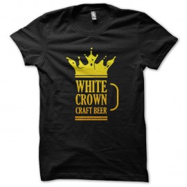 Shirt white crown craft beer noir pour homme et femme