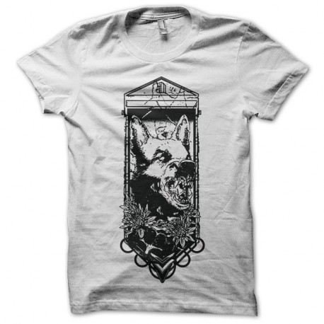 Shirt chien feroce blanc pour homme et femme