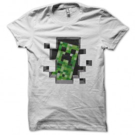 Shirt minecraft blanc pour homme et femme