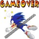 Shirt Sonic ecrasé Game over blanc pour homme et femme
