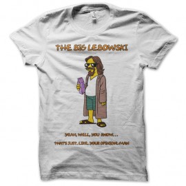 Shirt The big Lebowski Version Simpsons blanc pour homme et femme
