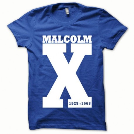 Shirt Malcolm X blanc/bleu royal pour homme et femme