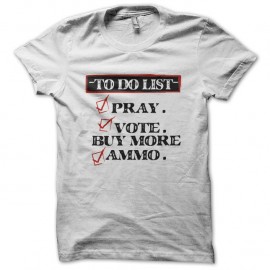Shirt TO DO LIST blanc pour homme et femme