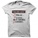 Shirt TO DO LIST blanc pour homme et femme