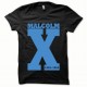 Shirt Malcolm X bleu/noir pour homme et femme