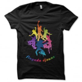 Shirt flagada djeuns parodie flagada jones noir pour homme et femme