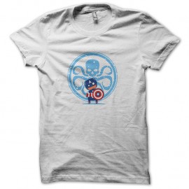 Shirt mini captain america blanc pour homme et femme